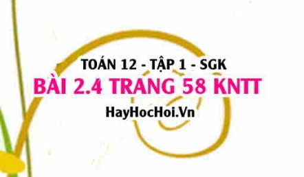 Bài 2.4 trang 58 Toán 12 tập 1 Kết nối tri thức